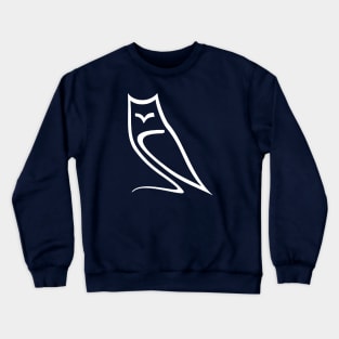 Minimalistic Owl Calligraphy Line Drawing Crewneck Sweatshirt